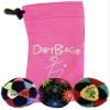 DIRTBAG Lover Footbag 3-Pack with Pouch, Includes Three Original and Unique Premium Quality Hand Sewn Footbags and Carry Pouch. (Multi-Color, Rainbow, Rasta, Pink Pouch) view 1