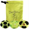 DIRTBAG Lover Footbag 3-Pack with Pouch, Includes Three Original and Unique Premium Quality Hand Sewn Footbags and Carry Pouch. (Neon/Black, Neon, Neon/Black, Neon Pouch) view 1