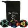 DIRTBAG Lover Footbag 3-Pack with Pouch, Includes Three Original and Unique Premium Quality Hand Sewn Footbags and Carry Pouch. (Green/Black, Rainbow, Rasta, Blck Pouch) view 1