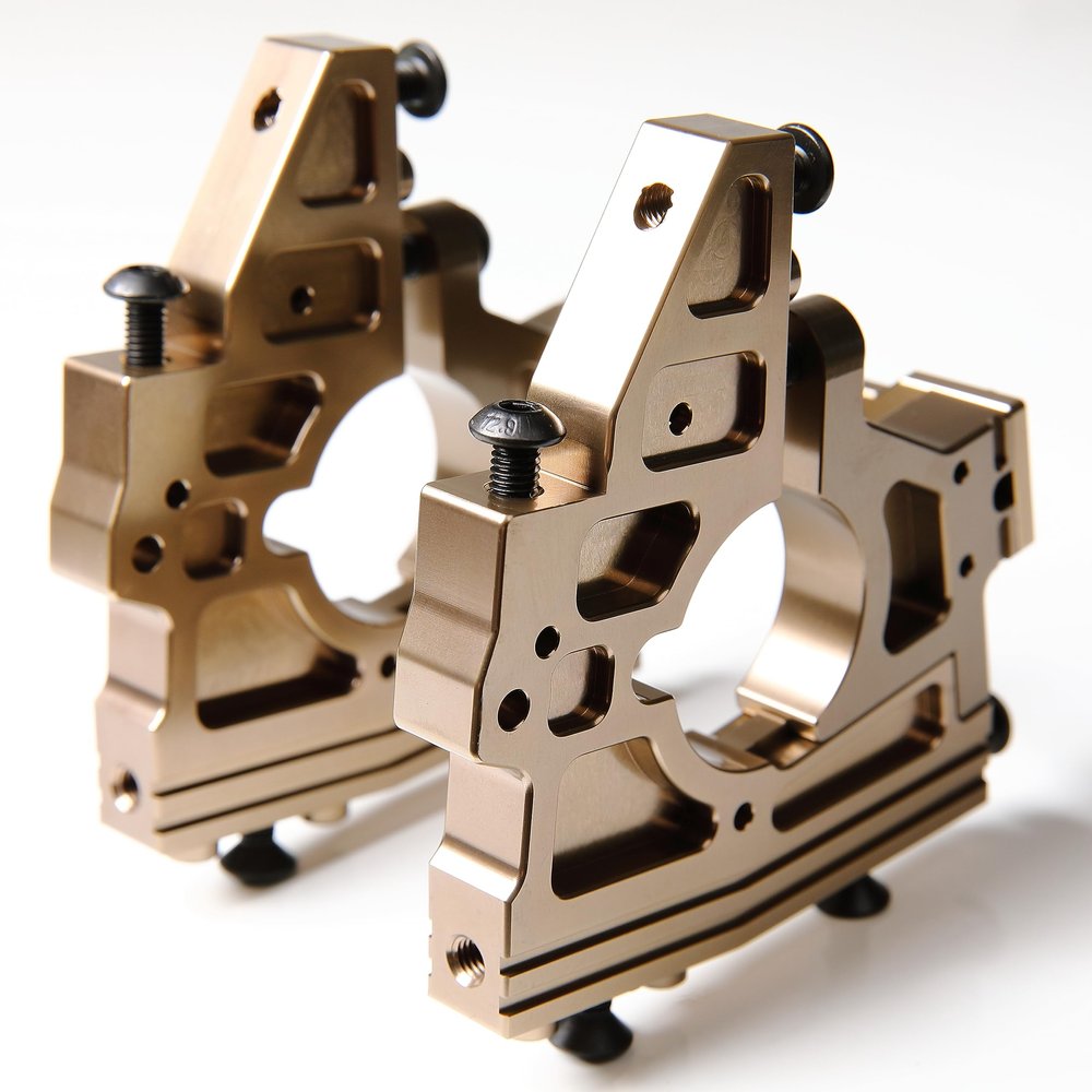 GTBRacing CNC Aluminum Front & Rear Metal Center Diff Differential Bracket Set for 1/5 RC Car Losi DBXL DBXL-E 1.0/2.0 MTXL Upgrade Part (Front Titanium)