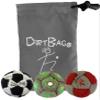DIRTBAG Lover Footbag 3-Pack with Pouch, Includes Three Original and Unique Premium Quality Hand Sewn Footbags and Carry Pouch. (Black/White, Red/Grey, Pouch) view 1