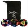 DIRTBAG Lover Footbag 3-Pack with Pouch, Includes Three Original and Unique Premium Quality Hand Sewn Footbags and Carry Pouch. (Multi-Color, Rainbow, Rasta, Blck Pouch) view 1