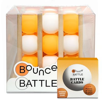 Bounce Battle Tournament Edition  Wood Game Set with 36 Battle Cards  Fast-Paced Family & Party Game of Strategy, Skill & Chance  Fun Gift for Kids, Teens & Adults