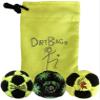 DIRTBAG Lover Footbag 3-Pack with Pouch, Includes Three Original and Unique Premium Quality Hand Sewn Footbags and Carry Pouch. (Neon/Black, Black/Green, Neon/Blck, Neon PCH) view 1