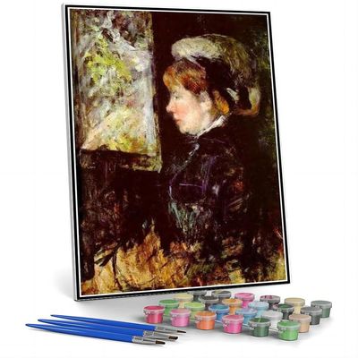 DIY Oil Painting Kit,The Visitor Painting by Mary Stevenson Cassatt Paint by Numbers Kit for Kids and Adults
