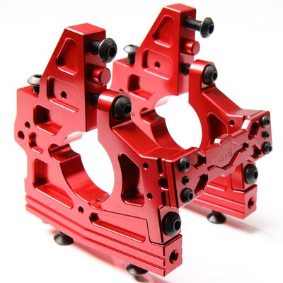 GTBRacing CNC Aluminum Front & Rear Metal Center Diff Differential Bracket Set for 1/5 RC Car Losi DBXL DBXL-E 1.0/2.0 MTXL Upgrade Part (Front Red)