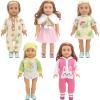 SOTOGO 5 Sets Doll Clothes Outfits Jumpsuits for 14 to 16 Inch New Born Dolls, American 18 Inch Dolls Clothes and Accessories view 1