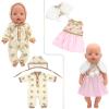 SOTOGO 5 Sets Doll Clothes Outfits Jumpsuits for 14 to 16 Inch New Born Dolls, American 18 Inch Dolls Clothes and Accessories view 3