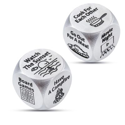 2 PCS Gifts for Boyfriend Girlfriend Anniversary Steel Gifts for Couple Date Night Dice Christmas Stocking Stuffer White Elephant Santa Swap Gift Exchange Dice Exchange Dices Valentines