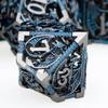 ARUOHHA Hollow DND Metal Dice Set Black Blue Dragons D and D Dice with Gift Box, Role Playing Games Dungeons Polyhedral Dice D20 D12 D10 D8 D6 D4 view 4