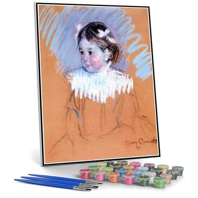 DIY Oil Painting Kit,Bust of Ellen with Bows in Her Hair Painting by Mary Stevenson Cassatt Arts Craft for Home Wall Decor
