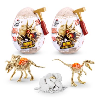 Robo Alive Mini Dino Fossil Find (2 Pack, Troodon & Kosmoceratops) by ZURU Boys 5+ Dig and Discover, STEM, Excavate Prehistoric Fossils, Educational Toys, Great Science Kit Gift for Girls and Boy