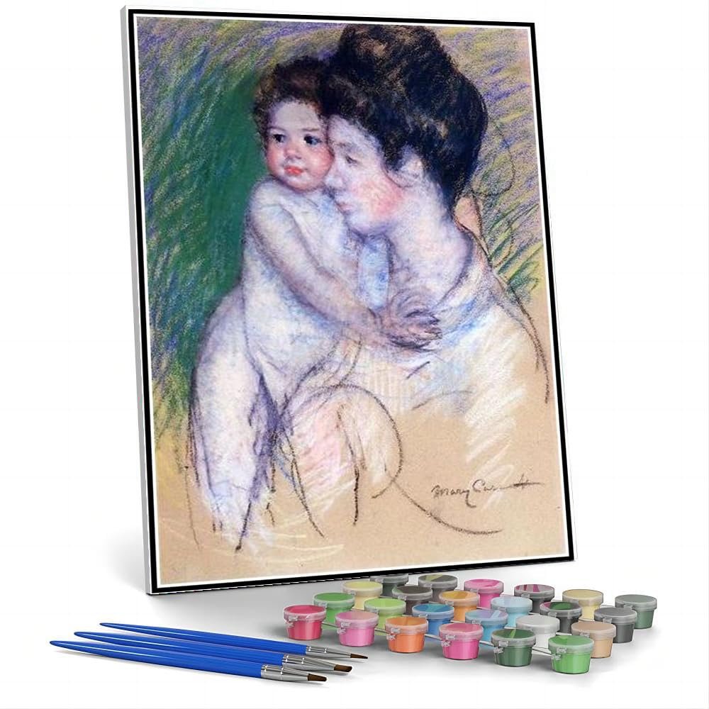 DIY Oil Painting Kit,Motherhood Painting by Mary Stevenson Cassatt Arts Craft for Home Wall Decor