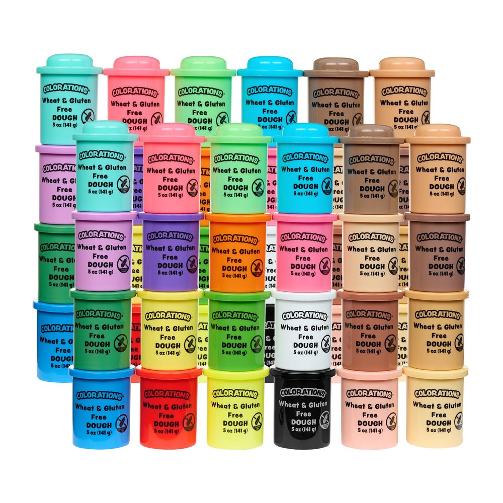 Colorations 48 Wheat & Gluten Free Dough Variety Pack, Non-Toxic, Play Dough, Bulk Set, Sensory Kit, Party Favors, Classroom Pack