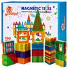 CuteTiger Magnetic Tiles, Magnet Tiles, 100 Pcs Magnetic Building Blocks No Cars, Square Building Castle, Preschool Toys, STEM Stacking Construction Montessori Toys for Kids view 1