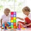 CuteTiger Magnetic Tiles, Magnet Tiles, 100 Pcs Magnetic Building Blocks No Cars, Square Building Castle, Preschool Toys, STEM Stacking Construction Montessori Toys for Kids view 4