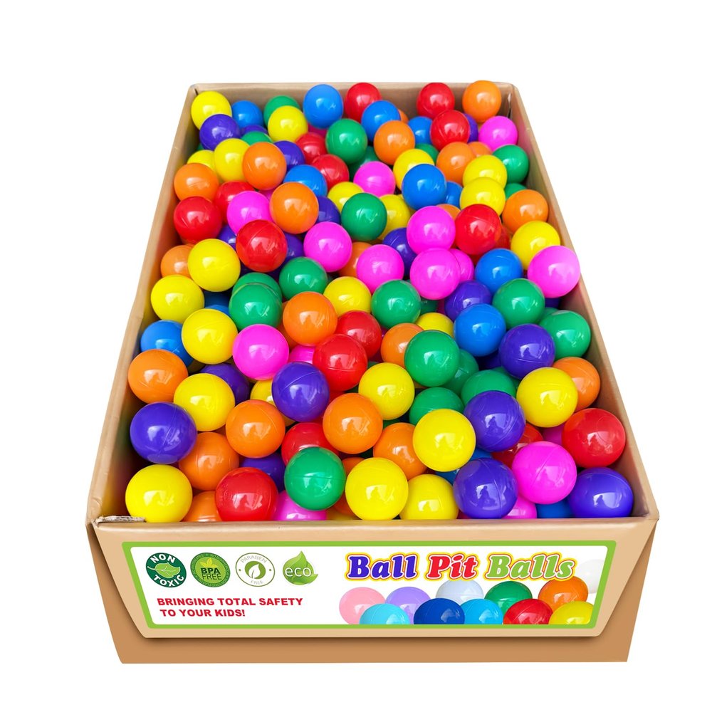bebikim 500 Count Plastic Soft Plastic Ball Pits Balls Colorful Play Pits Balls for Pet Dogs Ball Pits 2.2" Large Phthalate Free Bpa Free Balls for Toddlers 1-3 Baby Kids