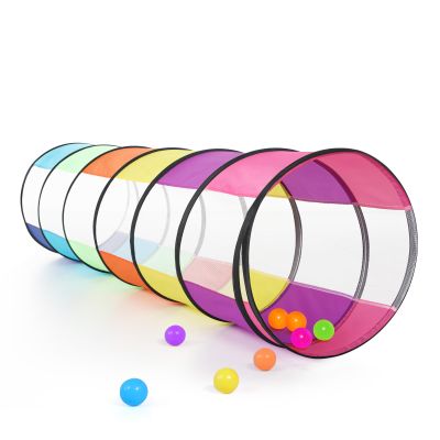 Colorful Baby Play Tunnel for Toddlers with 2 Mesh Sides, Kids Crawling Tunnel Play Tent Pop Up Toddlers Tunnel, Cat Tunnel for Dogs Pets Indoor Outdoor Toy Gift