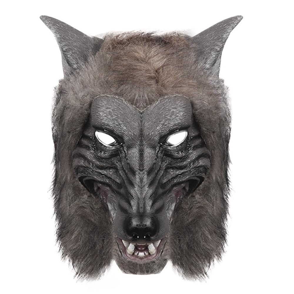 BaronHong Wolf Head Mask for Halloween and Cosplay Costume Party April Fools Pranks Gifts(wolf,M)