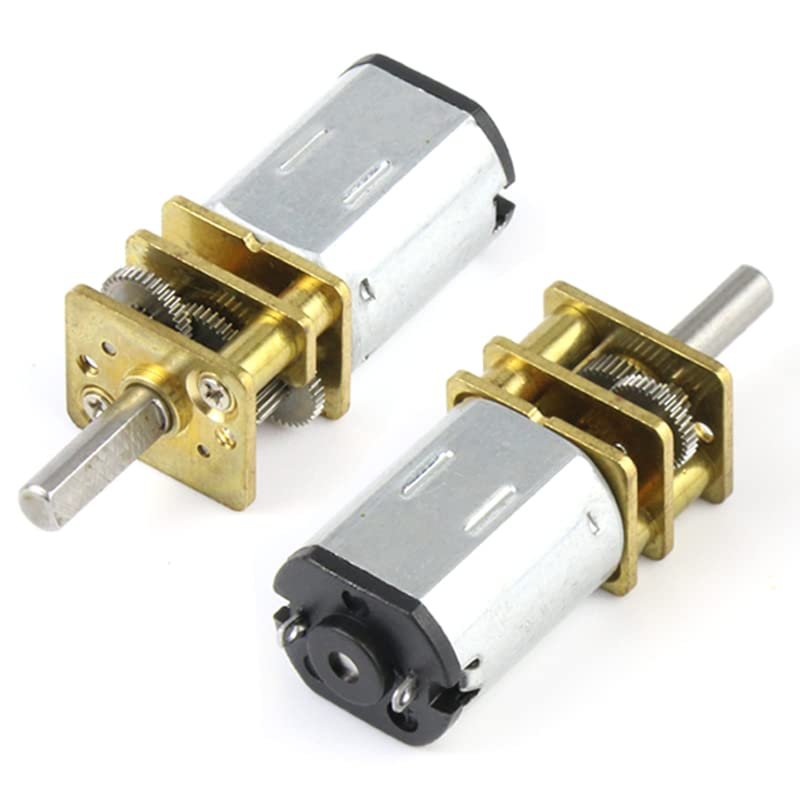 CHANCS N20 Small Dc Motor 12V 100RPM Shaft Length 10mm Geared Motor with Metal Gearbox Motor for DIY RC Toys 2PCS