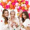 Hot Pink Orange Gold Balloon Garland Arch, 122PCS Rose Red, Metallic Gold Balloons Pink and Orange Party for Wedding Birthday Anniversary Valentine Day Party Decors view 2