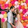 Hot Pink Orange Gold Balloon Garland Arch, 122PCS Rose Red, Metallic Gold Balloons Pink and Orange Party for Wedding Birthday Anniversary Valentine Day Party Decors view 4