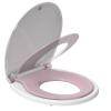 GAOMON Toilet Seat, Round Toilet Seat with Toddler Seat Built in, Potty Training Toilet Seat Round Fits Both Adult and Child, with Slow Close and Magnets- white and pink view 1