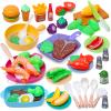 CUTE STONE Kids Play Kitchen Toy Accessories, Toddler Pretend Cooking Playset with Toys Cookware and Utensils, Toys Food for Cutting Play, Kids Cooking Set Education Learning Gift for Boys Girls view 1