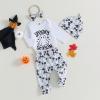 YINGISFITM My First/1st Halloween Baby Girl Boy Outfit Cutest Pumpkin Patch Ghost Romper Shirt Pants Fall Baby Clothes (Spooky season, 6-12 Months) view 3