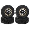 MEUS RACING 1.2 Beadlock Wheels Tires Set Brass Rim for TRX4M SCX24 FCX24 AX24 1/24 1/18 RC Crawler Car, Negative -4mm, 77g/pc (Style A) view 1