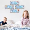 4 Pieces Space Decor for Boys Room, 11.8" x 3.9" Outer Space Kids Room Wall Decor Wooden Sign, Motivational Wall Art for Kids Room Nursery Playroom Classroom, Be Kind Brave Curious Yourself-A05 view 4