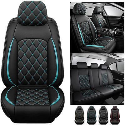 Car Seat Cover 5-Seats, for Lancia Dedra/Delta/Ypsilon/Kappa/Lybra/Prisma/Thema/Thesis/Y/Y10 Braun, Front and Rear Leather Seat All Weather Use Breathable Wear Resistant Waterproof (Color : Cream)