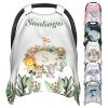 Personalized Baby Car Seat Covers for Girls Boys with Name Elephant Custom Carseat Canopy Cover for Babies Breastfeeding Scarf Infant Stroller Cover view 1