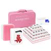 AzulHome Chinese Mahjong Game Set - 144 Large Melamine Mahjong Tiles(1.57'', Pink) with Storage Bag, 4 Dices, 80 Poker Chips, Professional Mahjong Set for Chinese, Pink view 1