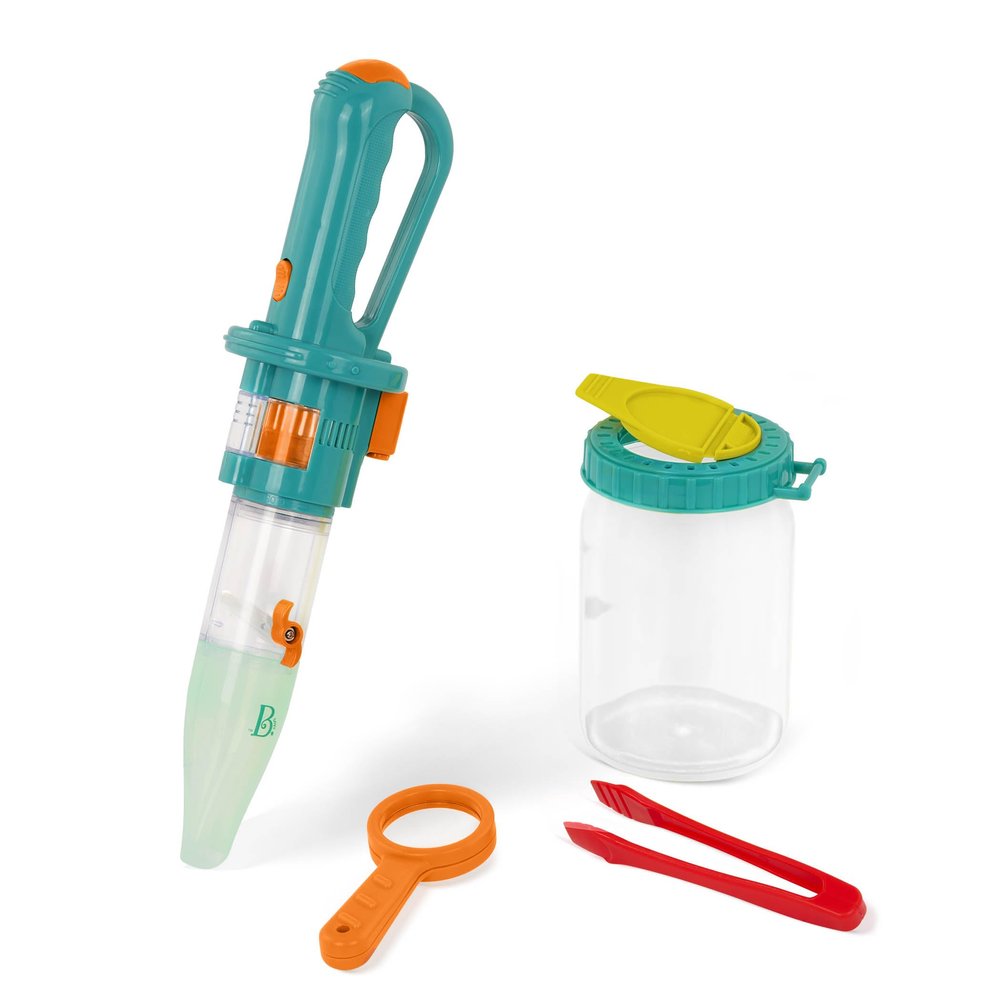 B. toys Bug Catching Vacuum Toy with Bug Jar, Magnifier & Grabber Gentle Insect Catcher for Outdoor Exploration Kids Bug Vacuum with Accessories Inspires Scientific Play 4+ Years