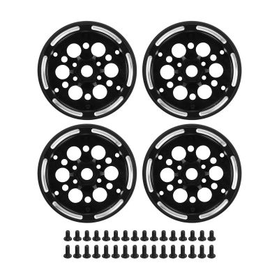 4PCS 1.9in RC Beadlock Wheels Rims for 1/10 RC Crawler Axial SCX10 Gen8 Gelande II Finder 2 (Round Hole Style)