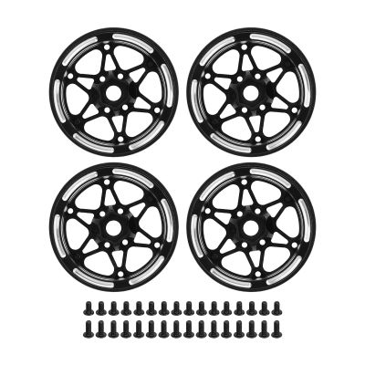 4PCS 1.9in RC Beadlock Wheels Rims for 1/10 RC Crawler Axial SCX10 Gen8 Gelande II Finder 2 (Hexagonal Star Style)