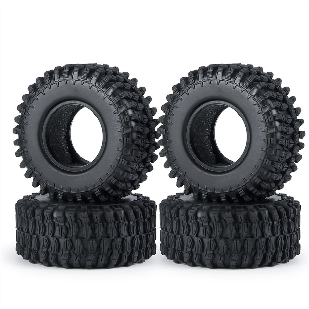 1.0 Inch All Terrain Rubber Tires 50/54mm 4 Pieces/Lot for Axial SCX24 90081 AXI00001 AXI00002 RC Crawler Car Upgrade Parts Modification Accessories (Size : 54x23mm)