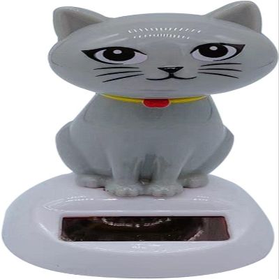 Cute Solar Powered Dancing Cat Figure - Swinging Solar, Cat Figurine Statue Swinging Car Dashboard Decoration Ornaments Dancing for Kids Car Dashboard Office Home Desk Decor