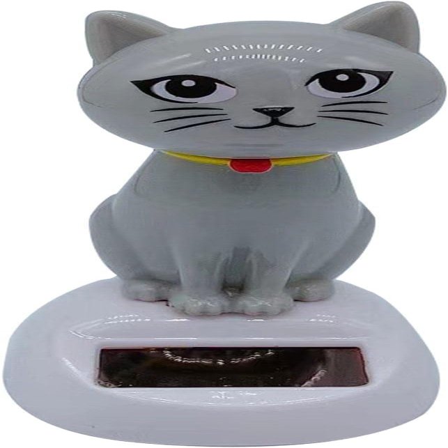 Cute Solar Powered Dancing Cat Figure - Swinging Solar, Cat Figurine Statue Swinging Car Dashboard Decoration Ornaments Dancing for Kids Car Dashboard Office Home Desk Decor