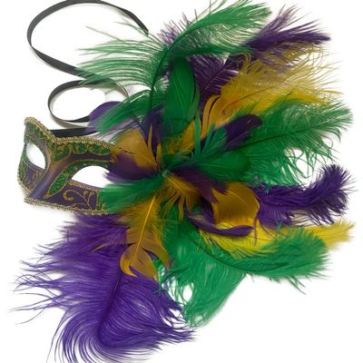 MASQ Masquerade Feather Mask Show Girl Mardi Gras Carnival Costume Cosplay dress up Party Wear (Mardi Gras)