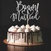 Arthsdite BOOM! Married Wedding Cake Topper, Funny Cake Topper, Quirky, Nerdy Topper, Married Bridal Shower, Engagement Wedding Party Supplies - Silver Glitter view 4