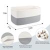 MEGASKET Extra Large Laundry Basket, Rectangle Woven Cotton Rope Storage Basket with Handles, Wicker Laundry Hamper, Farmhouse Storage Bin for Blankets Clothes Toys, Grey, 22" x 17" x 12" view 2