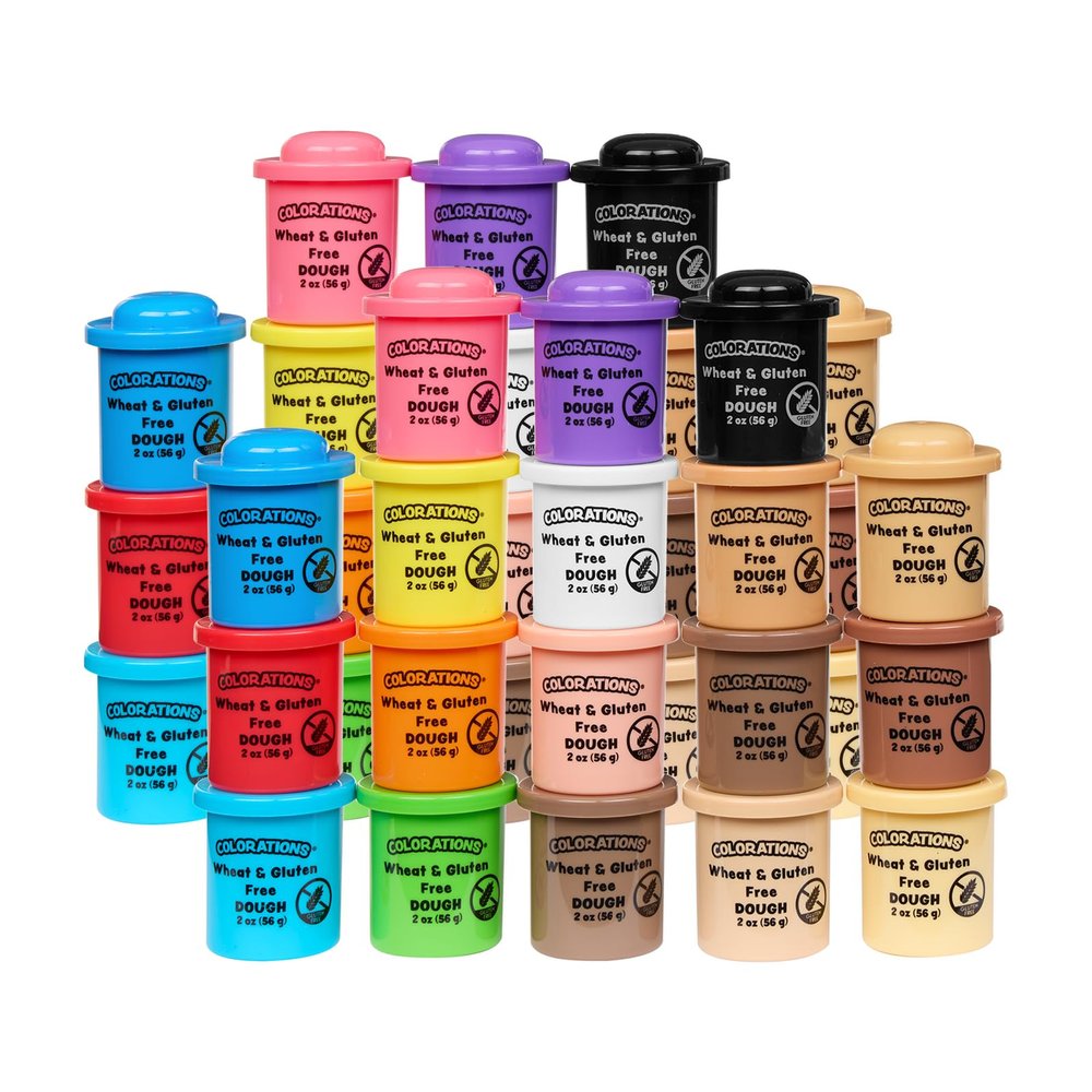 Colorations 36 Wheat & Gluten Free Variety Pack, 18 Colors, 2oz Each | Non-Toxic, Play Dough, Bulk Set, Sensory Kit, Party Favors, Classroom Pack