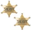 2 Pcs Mental Western Sheriff Badge for Kids & Adults - Party Supplies, School Carnival Prizes, Cosplay Sheriff Badge Pin, Police Badges, Old West Prop view 1