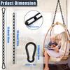2 Pack Hanging Swing Chain with 4 Carabiners 25in, 660LB Capacity Heavy Duty Hammock Hardware Kit for Punching Bags, Swing Chairs, Indoor & Outdoor Gym (Black) view 2