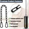 2 Pack Hanging Swing Chain with 4 Carabiners 25in, 660LB Capacity Heavy Duty Hammock Hardware Kit for Punching Bags, Swing Chairs, Indoor & Outdoor Gym (Black) view 4