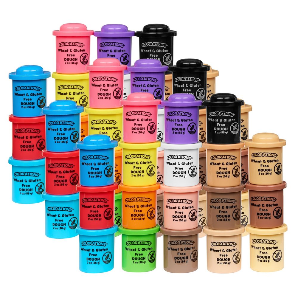 Colorations 36 Wheat & Gluten Free Variety Pack, 18 Colors, 2oz Each | Non-Toxic, Play Dough, Bulk Set, Sensory Kit, Party Favors, Classroom Pack