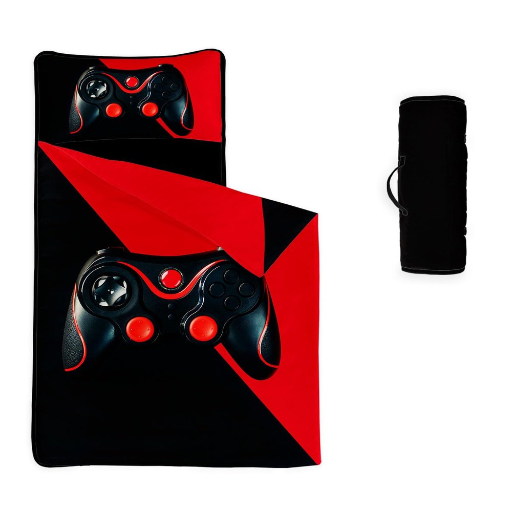 Datura home Nap Mat -Gamepad Sleeping Bag with Removable Pillow - Daycare and Sleepovers Preschool Kindergarten Bedding Set for Kids Toddler Boys Girls(Gamepad3 Standard)