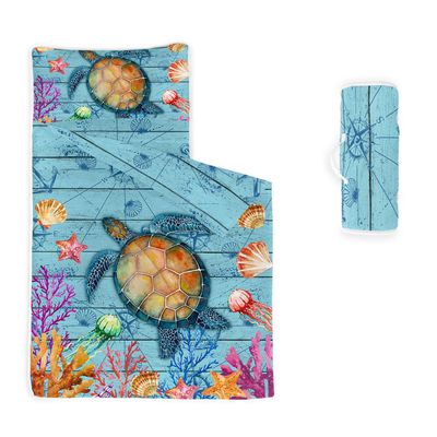 Datura home Nap Mat -Turtle Sleeping Bag with Removable Pillow - Daycare and Sleepovers Preschool Kindergarten Bedding Set for Kids Toddler Boys Girls(Turtle2 Standard)